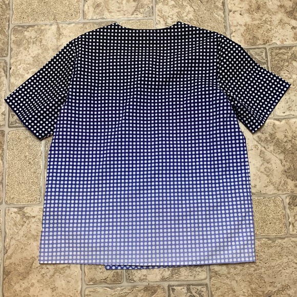 Women's Blue and Black Checkered Top - Picture 3 of 6